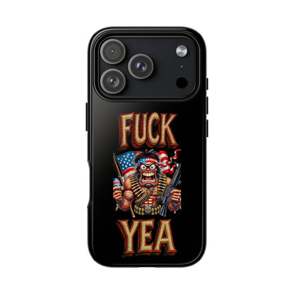 Phone Case — "FUCK YEA" Patriotic Skeleton Soldier Graphic