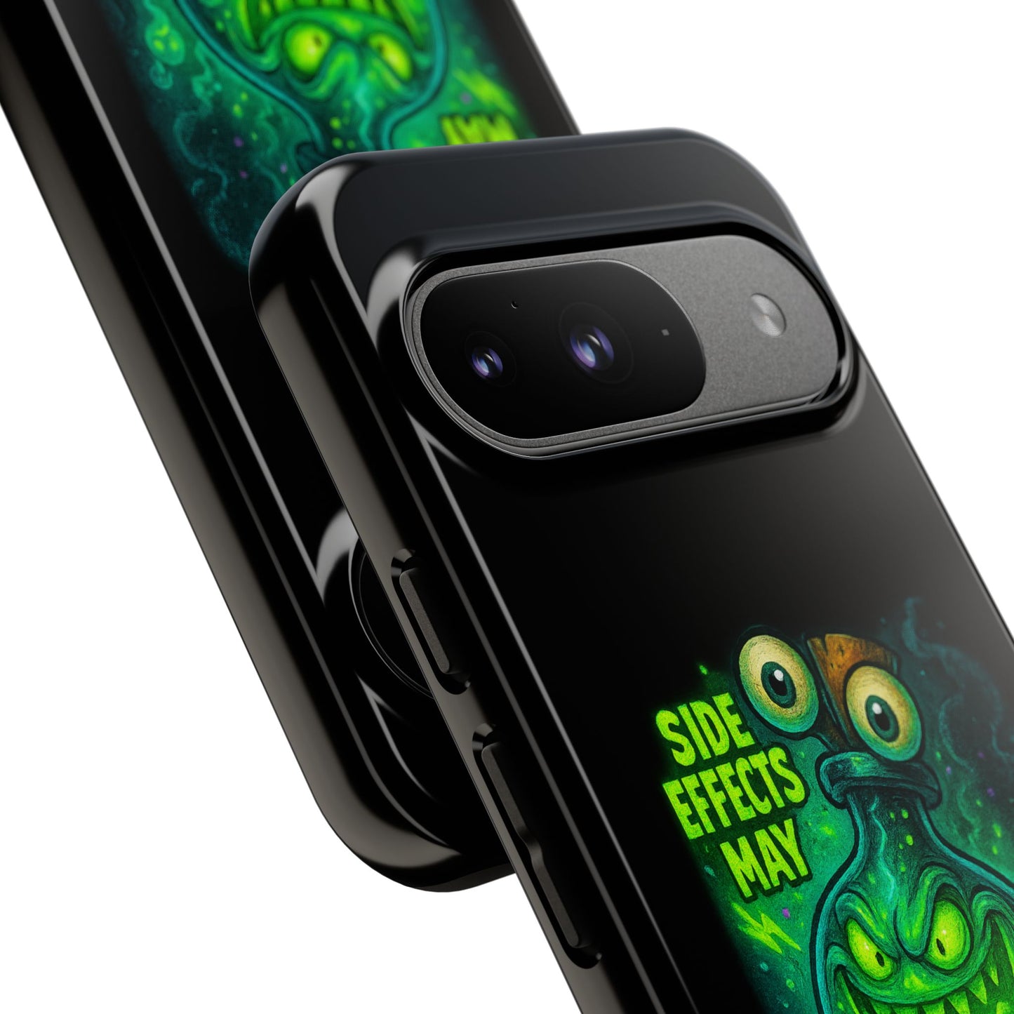 Phone Case — 'Side Effects May Include Laughter, Screaming, Glowing, and Doom' Neon Monster
