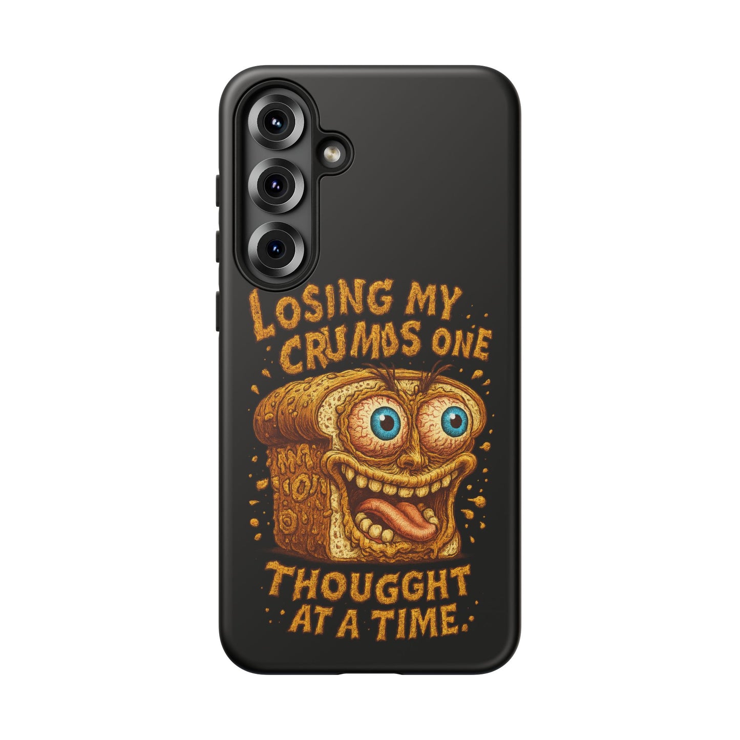 Phone Case — "Losing My Crumbs One Thought at a Time" Funny Retro Bread Illustration