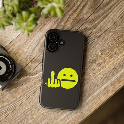 Phone Case — Neon Middle Finger Emoji Graphic