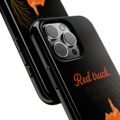 Phone Case — 'Red truck' Fire Truck Design, Vintage Firefighter Gift
