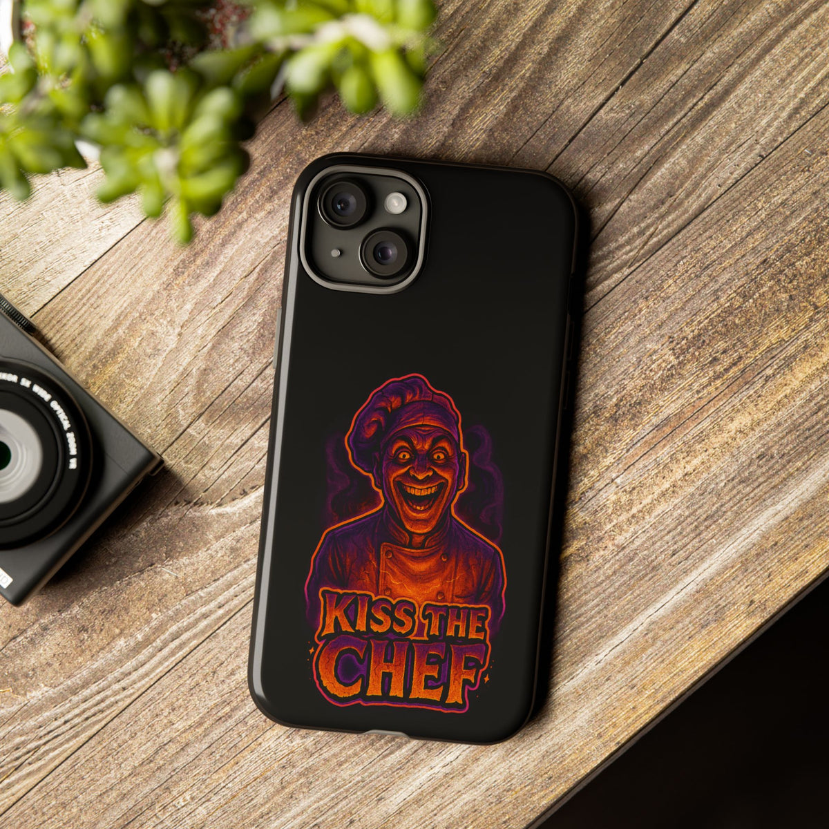 Phone Case — "Kiss the Chef" Neon Horror Chef Design
