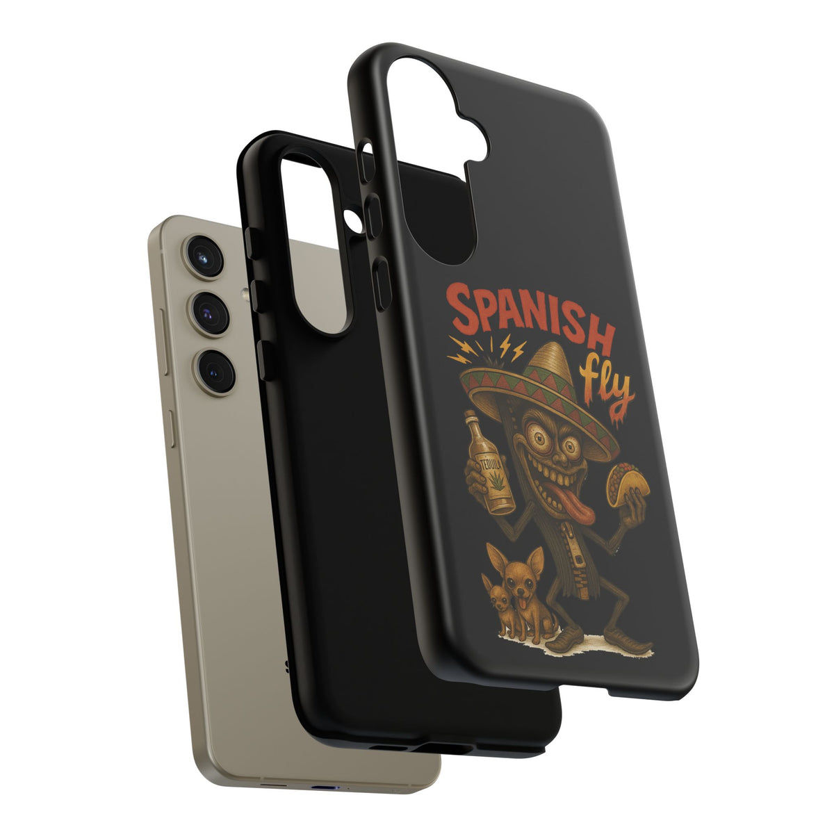 Spanish Fly Tough Phone Case — Retro Skull Sombrero Design
