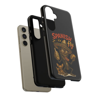Spanish Fly Tough Phone Case — Retro Skull Sombrero Design