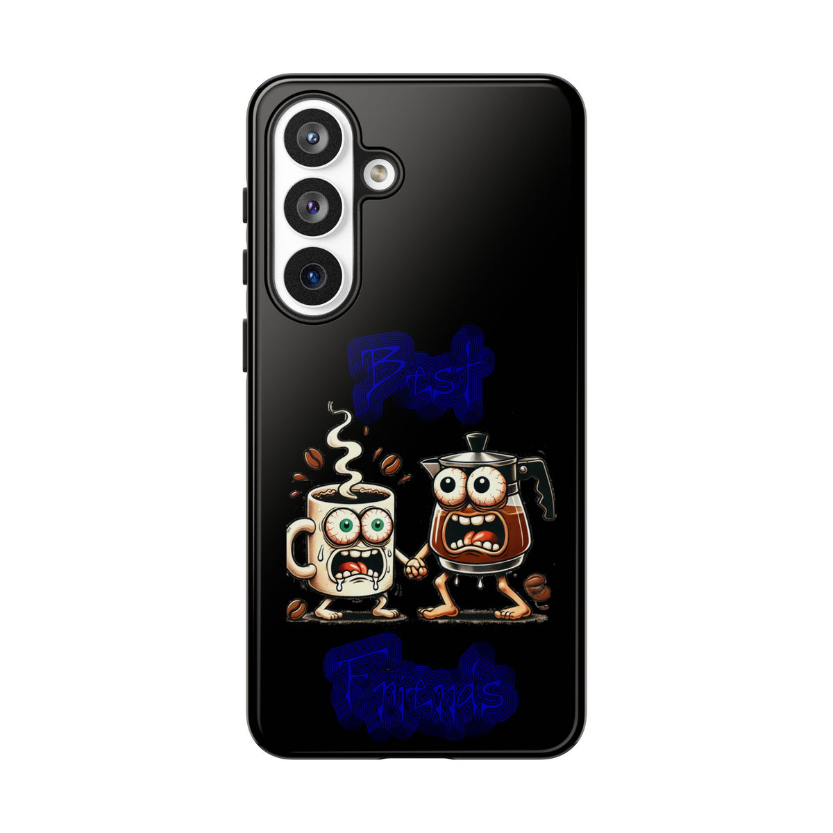 Coffee & Tea Fight Phone Case — Funny Kawaii Beverage Cartoon Tough Cases