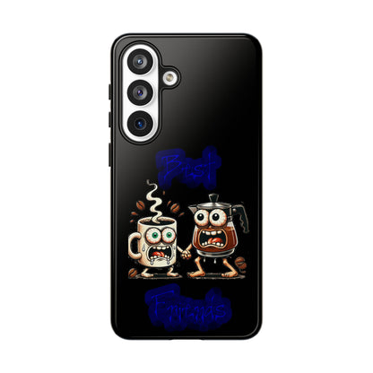Coffee & Tea Fight Phone Case — Funny Kawaii Beverage Cartoon Tough Cases