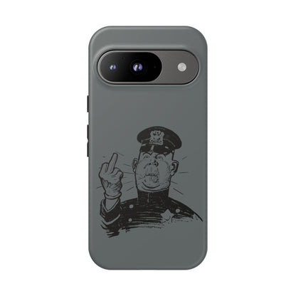 Vintage Cop Middle Finger Phone Case — Edgy Retro iPhone Protective Cover