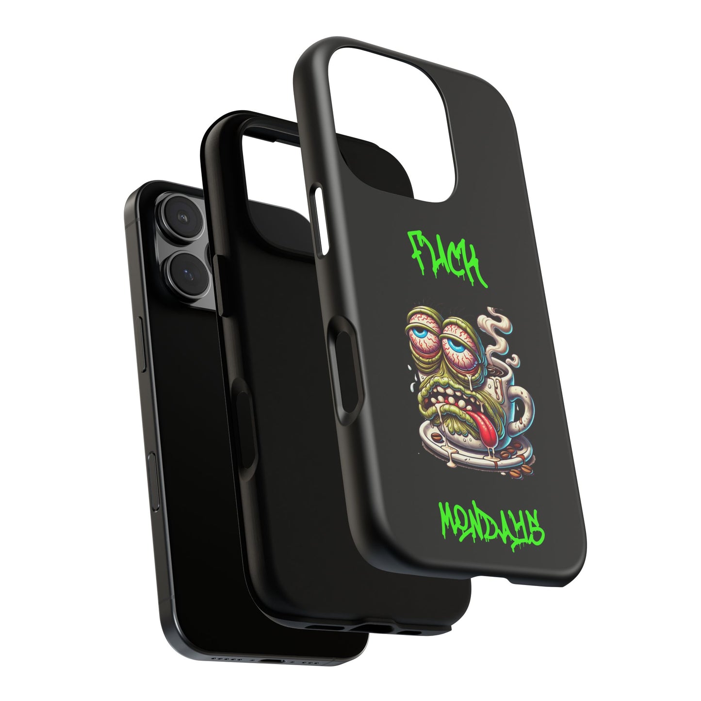 Phone Case — "F*** Monday" Grotesque Coffee Monster Shock Art