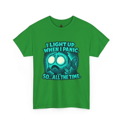 Glowing Panic Fish Tee | I Light Up When I Panic Graphic T-Shirt