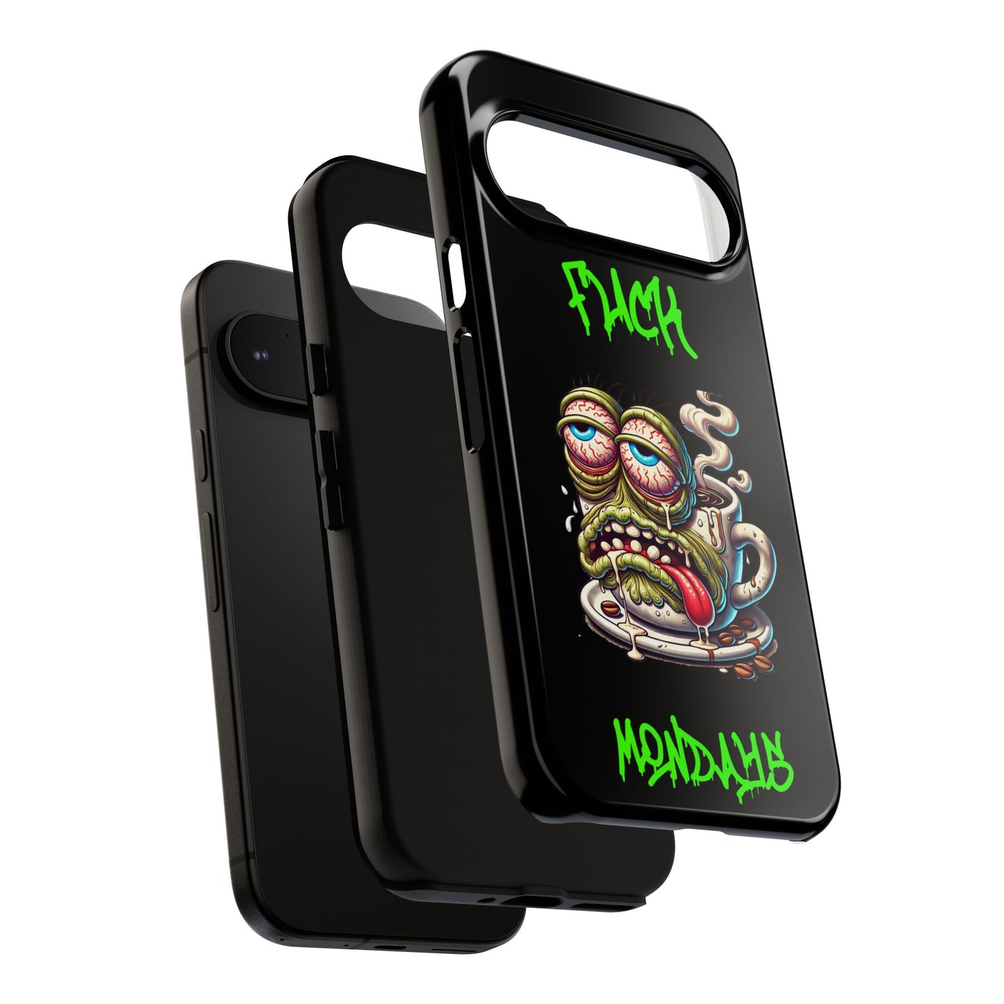 Phone Case — "F*** Monday" Grotesque Coffee Monster Shock Art
