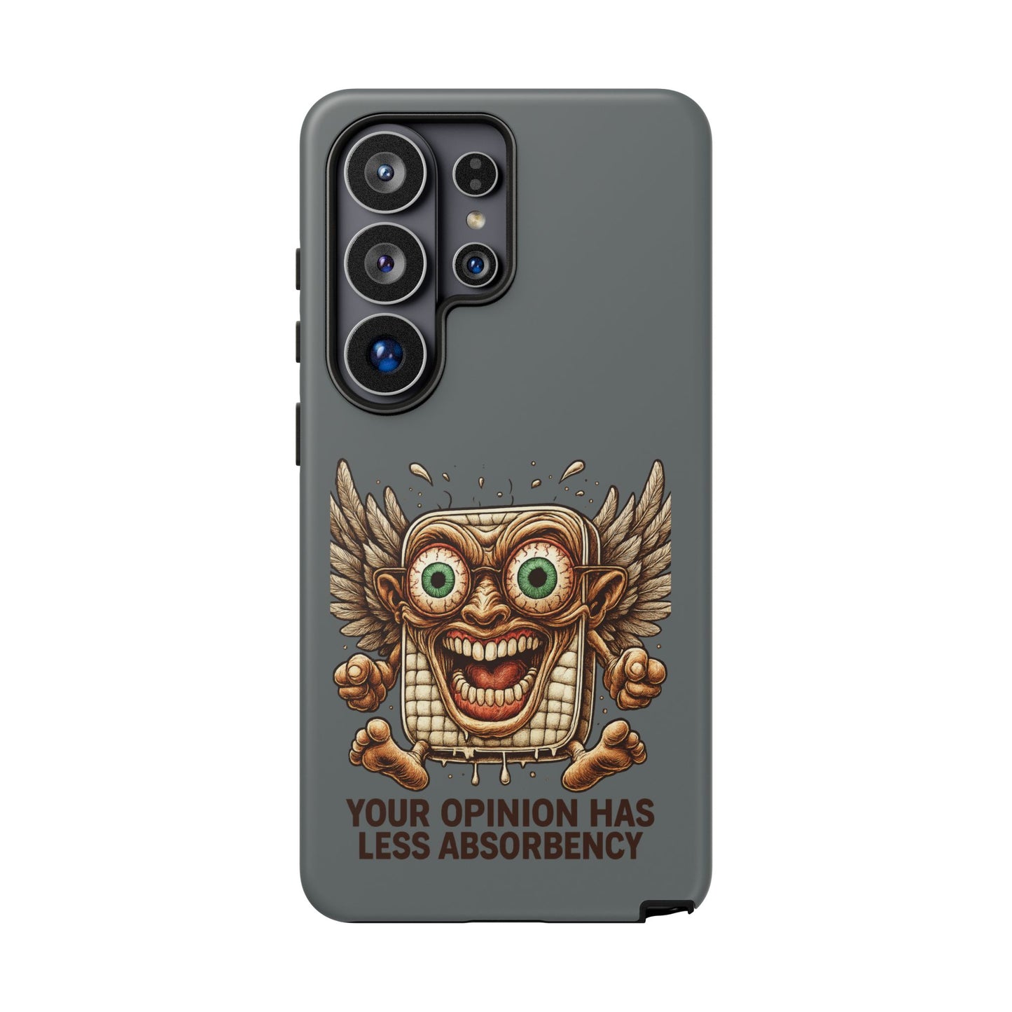 Phone Case — Funny Vintage Winged Toaster Design (“Your Opinion Has Less Absorbency”)