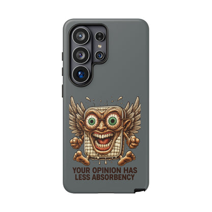 Phone Case — Funny Vintage Winged Toaster Design (“Your Opinion Has Less Absorbency”)