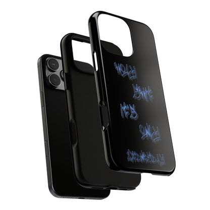 Phone Case — Blue Neon Graffiti "Tough Cases" Protective Cover
