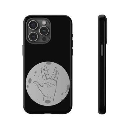 Spock Live Long Phone Case — Vulcan Salute Moon Graphic