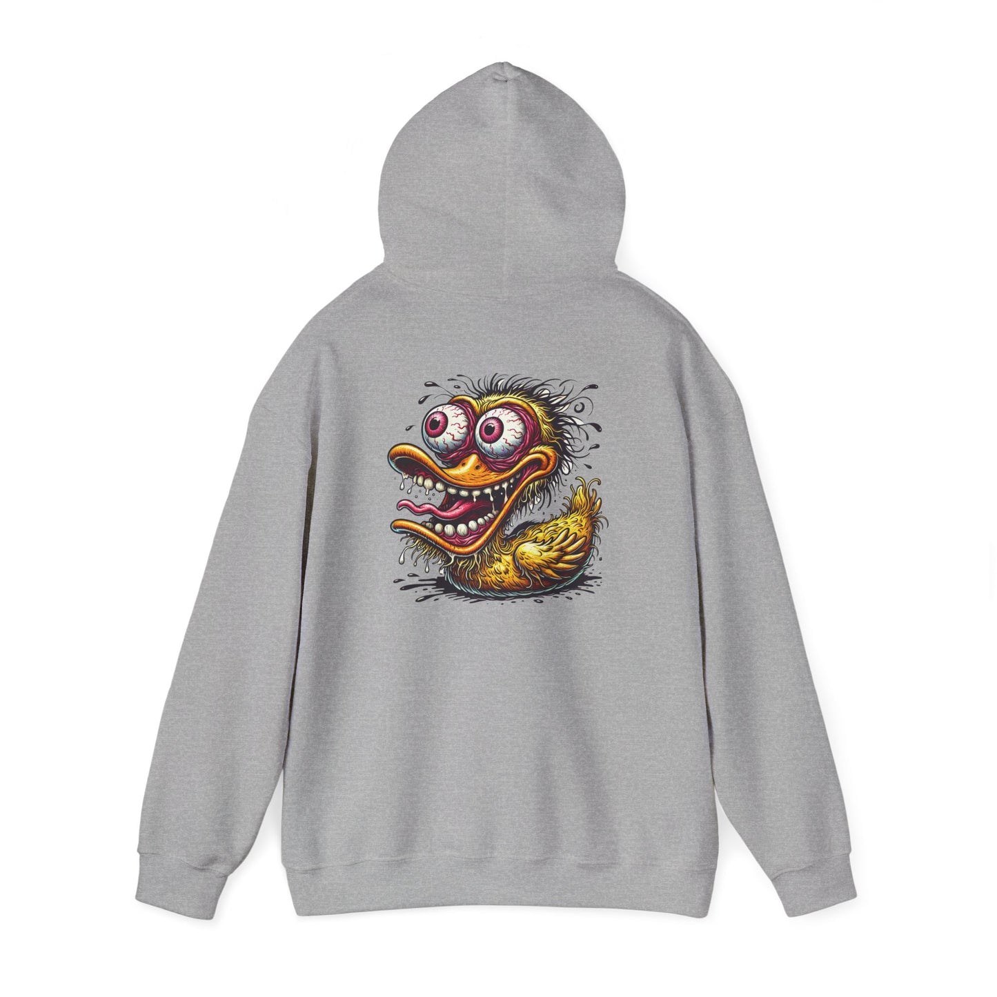 Duck Monster Hoodie — Retro Creepy Cartoon Graphic Pullover