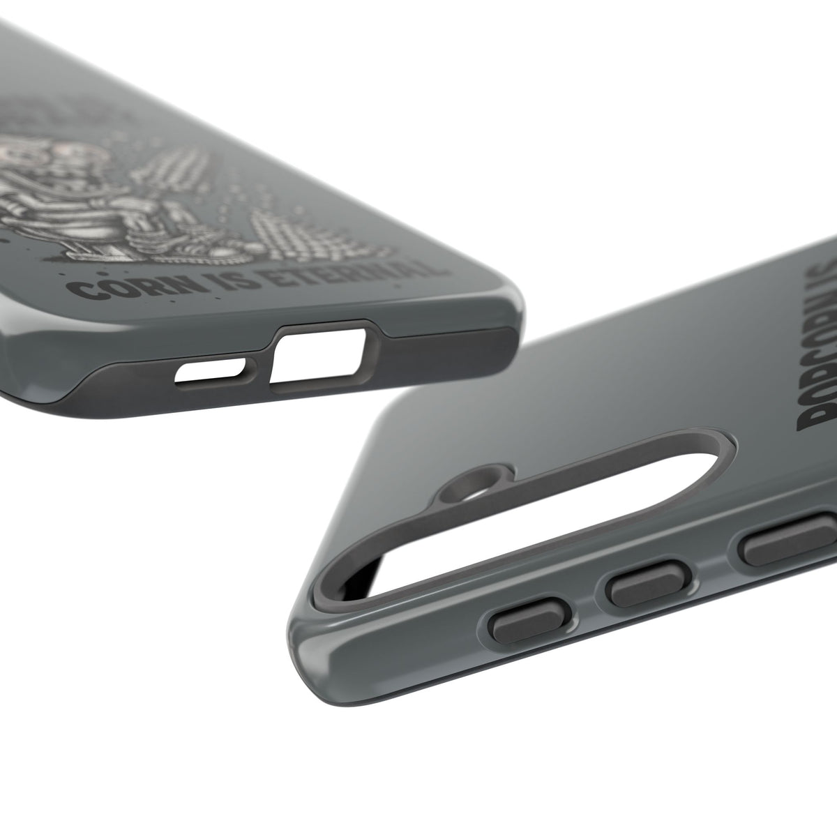 Phone Case — "Popcorn Is Temporary, Corn Is Eternal" Retro Zombie Corn Design