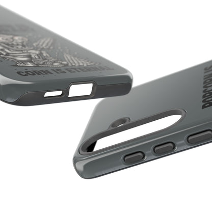 Phone Case — "Popcorn Is Temporary, Corn Is Eternal" Retro Zombie Corn Design