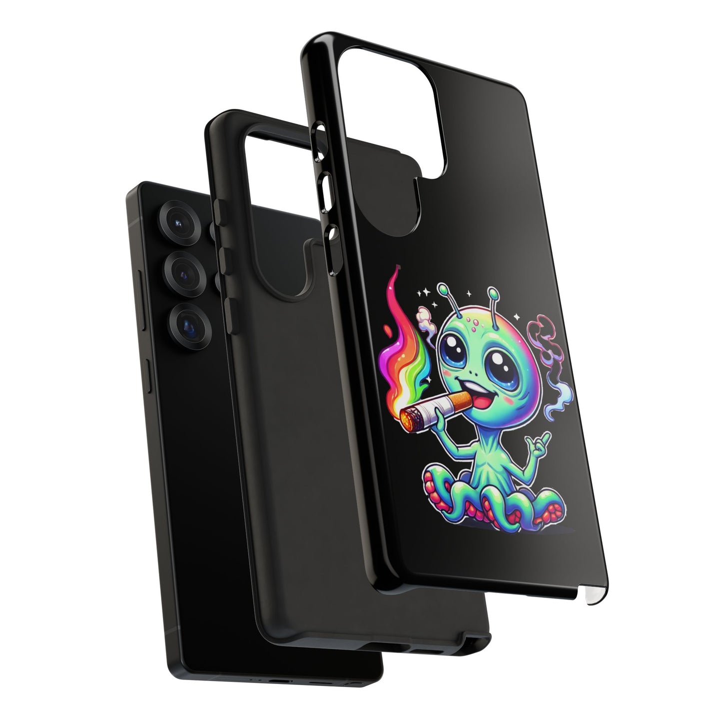 Alien Smoking Rainbow Joint Phone Case — Cute Psychedelic Cannabis iPhone Cover