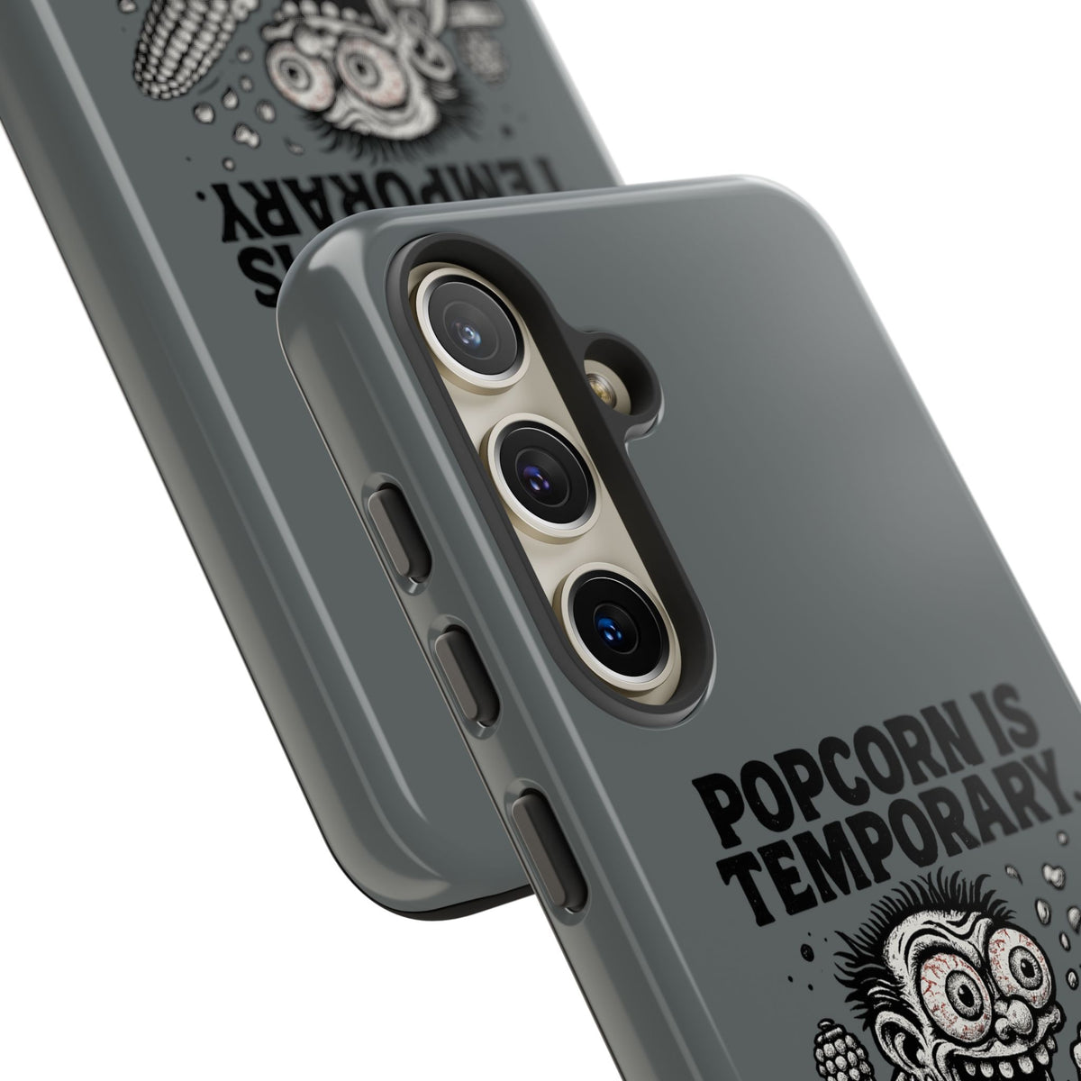 Phone Case — "Popcorn Is Temporary, Corn Is Eternal" Retro Zombie Corn Design
