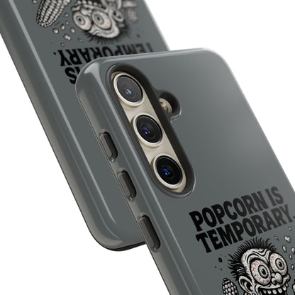 Phone Case — "Popcorn Is Temporary, Corn Is Eternal" Retro Zombie Corn Design