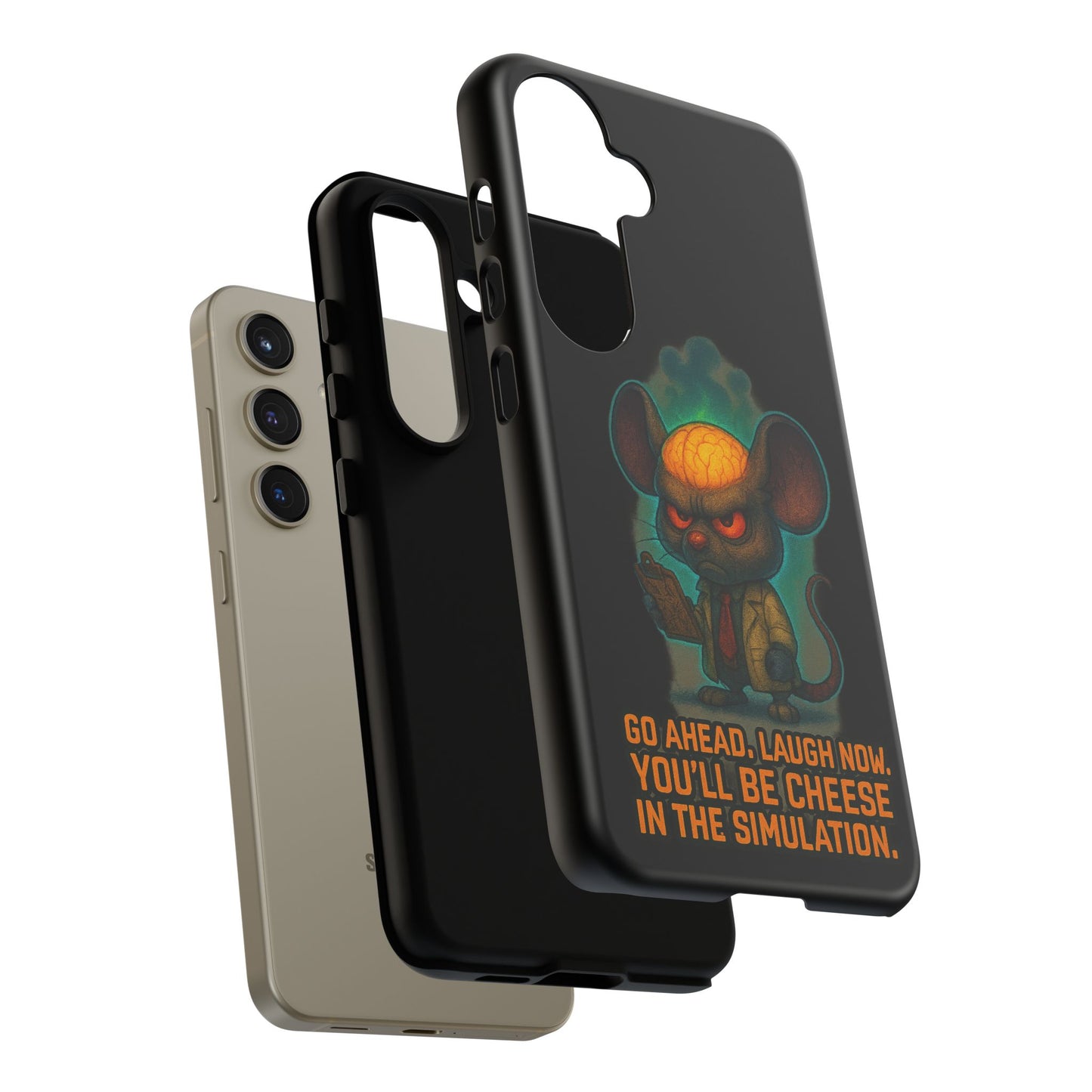 Phone Case — 'You'll Be Cheese in the Simulation' Angry Detective Mouse Graphic