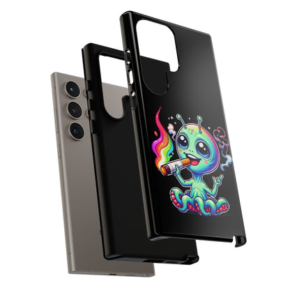 Alien Smoking Rainbow Joint Phone Case — Cute Psychedelic Cannabis iPhone Cover