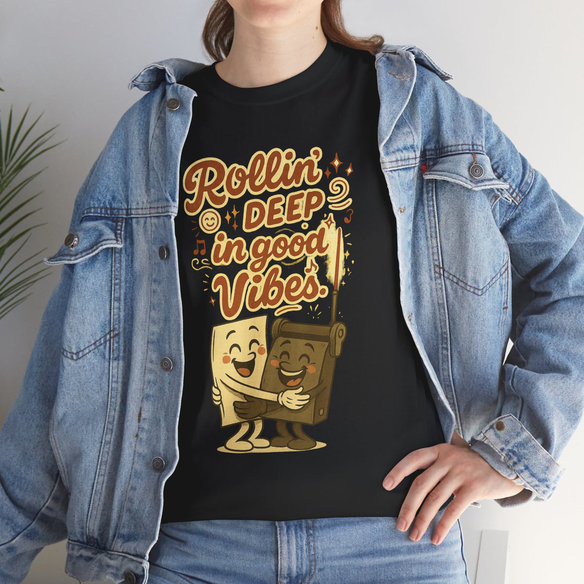 Rollin' Deep in Good Vibes – Smiling Paper & Roller T-Shirt