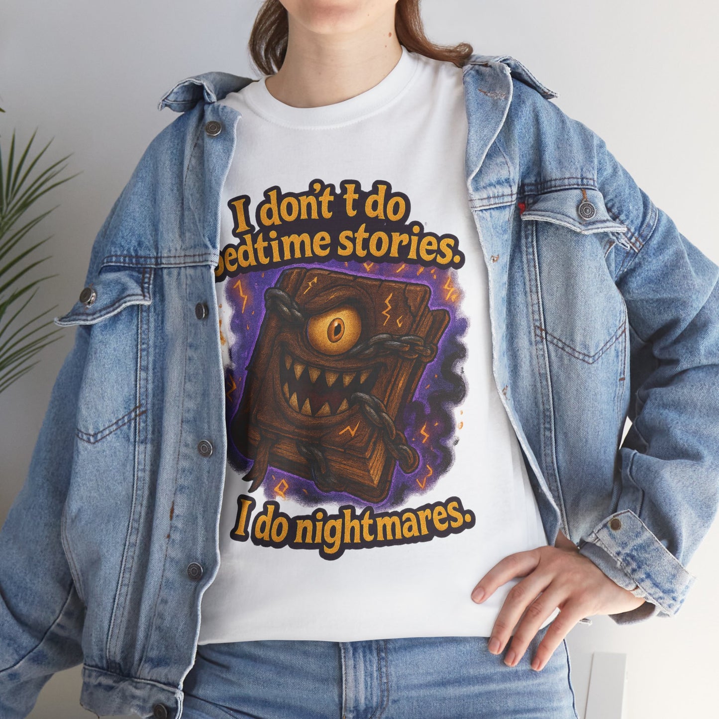 Nightmarish Monster Book tee | I don't do bedtime stories design