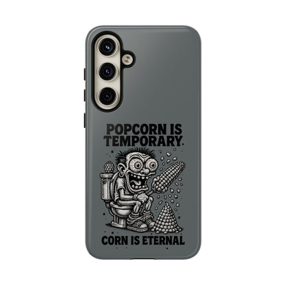 Phone Case — "Popcorn Is Temporary, Corn Is Eternal" Retro Zombie Corn Design