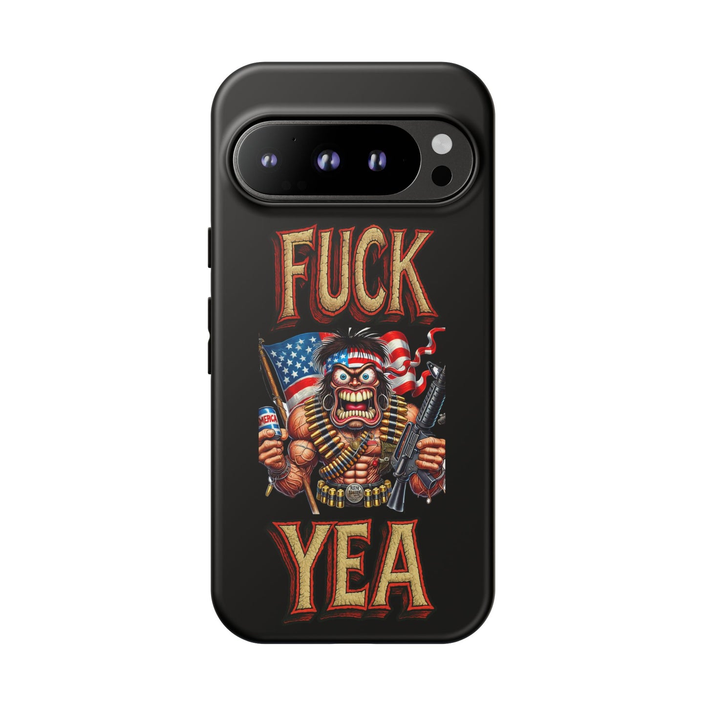 Phone Case — "FUCK YEA" Patriotic Skeleton Soldier Graphic