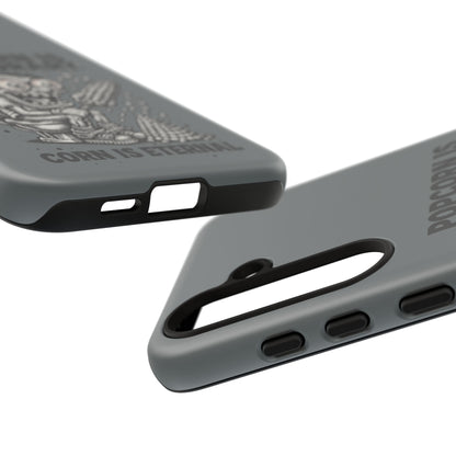Phone Case — "Popcorn Is Temporary, Corn Is Eternal" Retro Zombie Corn Design