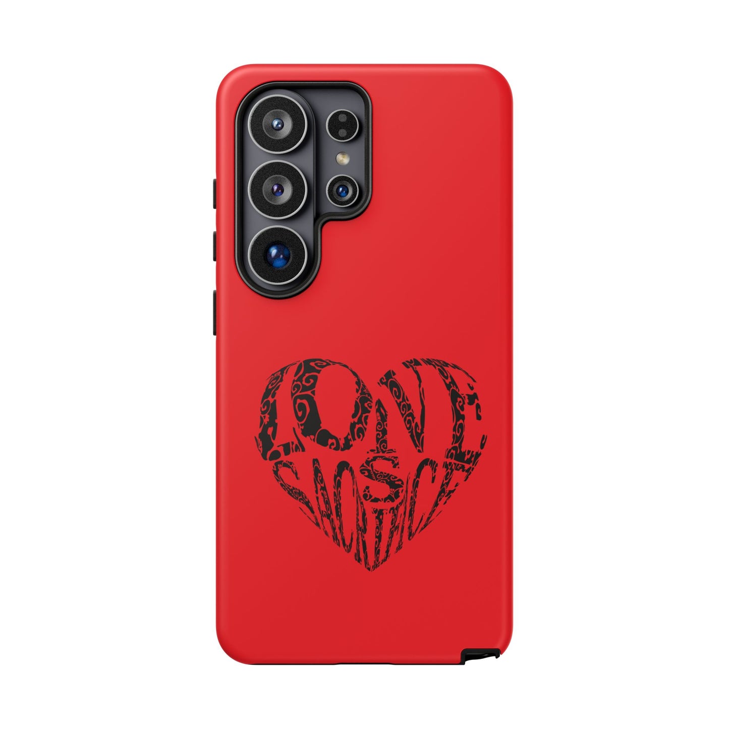 Red 'Love Justice' Heart Phone Case — Protective iPhone Cover, Valentine’s Gift