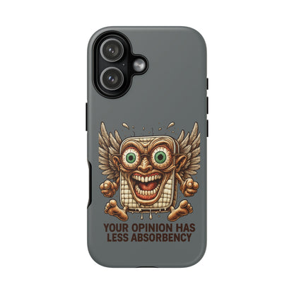 Phone Case — Funny Vintage Winged Toaster Design (“Your Opinion Has Less Absorbency”)
