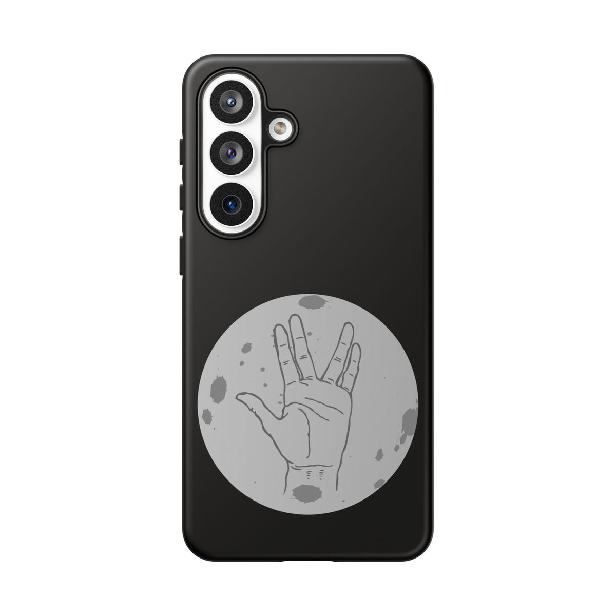 Spock Live Long Phone Case — Vulcan Salute Moon Graphic