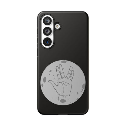 Spock Live Long Phone Case — Vulcan Salute Moon Graphic