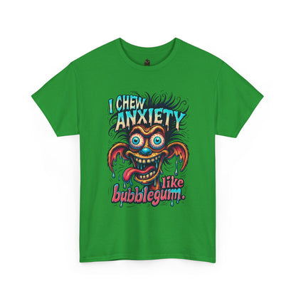 I Chew Anxiety Like Bubblegum T-Shirt | Retro Monster Illustration