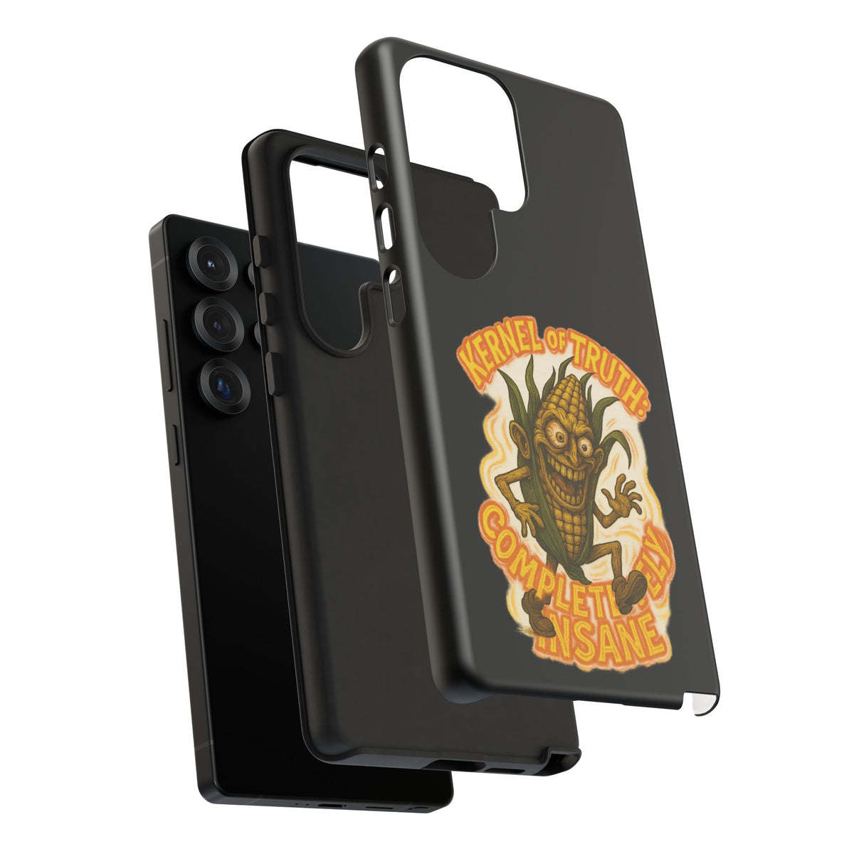 Corny Horror Phone Case - “Kernel of Truth, Completely Insane” Retro Corn Monster
