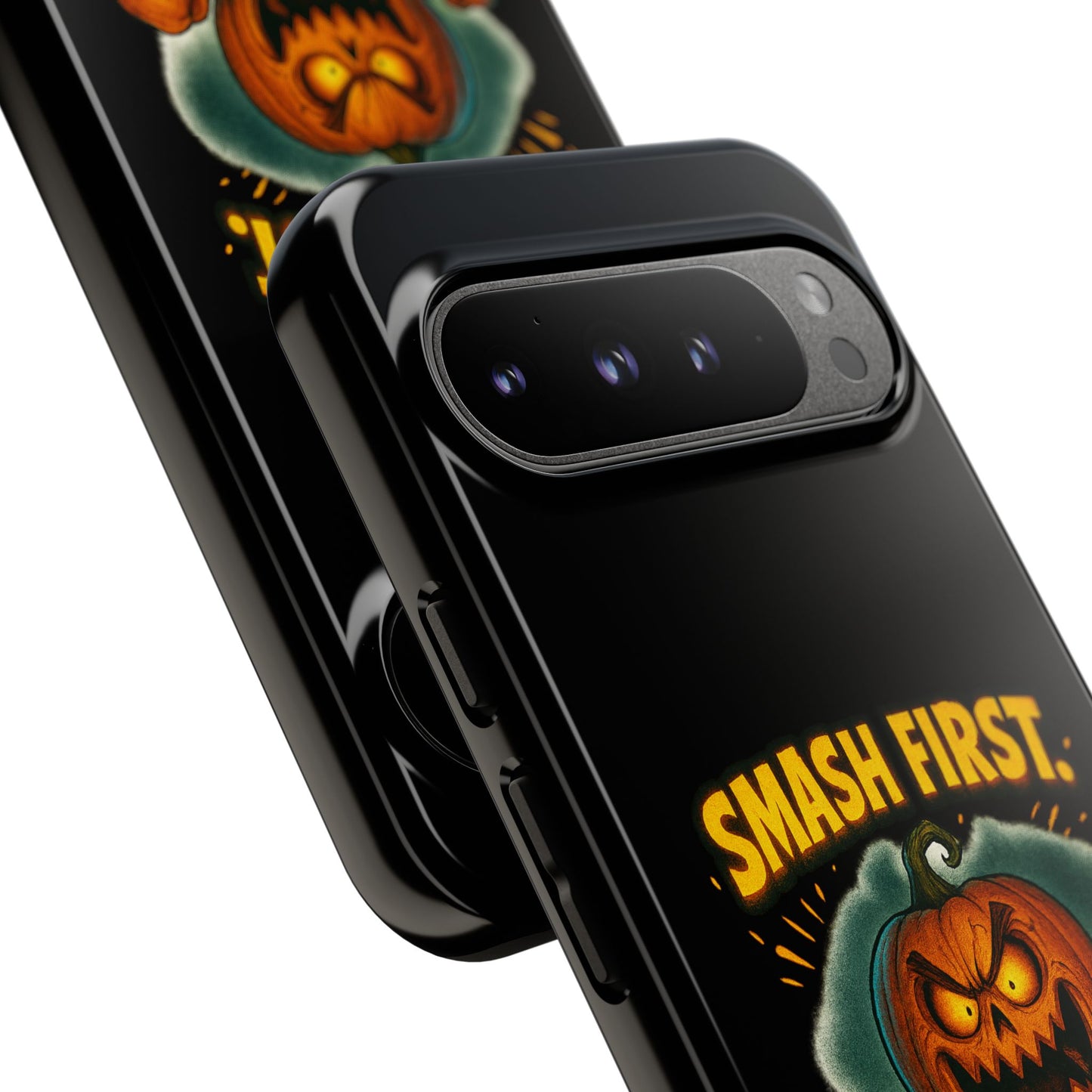 Phone Case — 'Smash First, Roast Seeds Later' Halloween Pumpkin Design