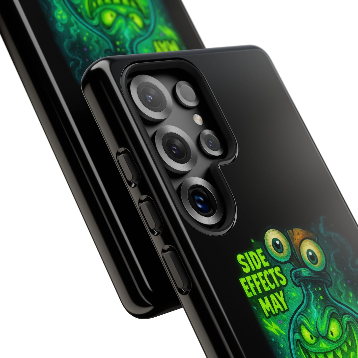 Phone Case — 'Side Effects May Include Laughter, Screaming, Glowing, and Doom' Neon Monster