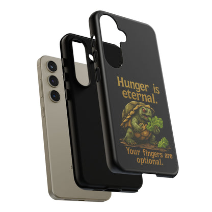 Phone Case — 'Hunger Is Eternal, Your Fingers Are Optional' Turtle Snack Graphic