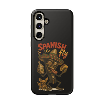 Spanish Fly Tough Phone Case — Retro Skull Sombrero Design