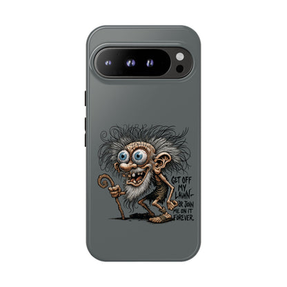 Phone Case — Funny Grumpy Troll Design: “Get Off My Lawn” Protective Cover