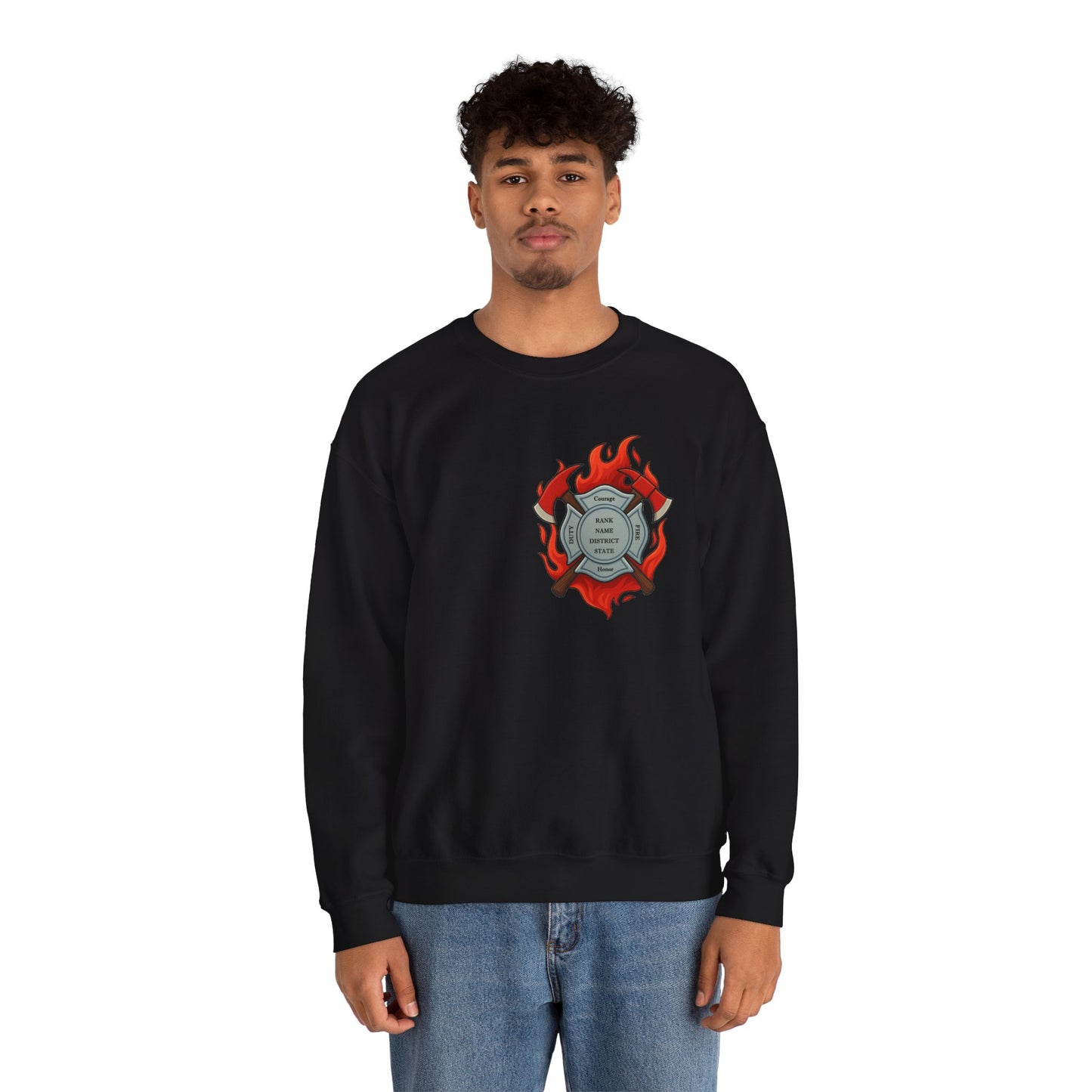 In the Heat of Danger We Hold the Line Crewneck Sweatshirt