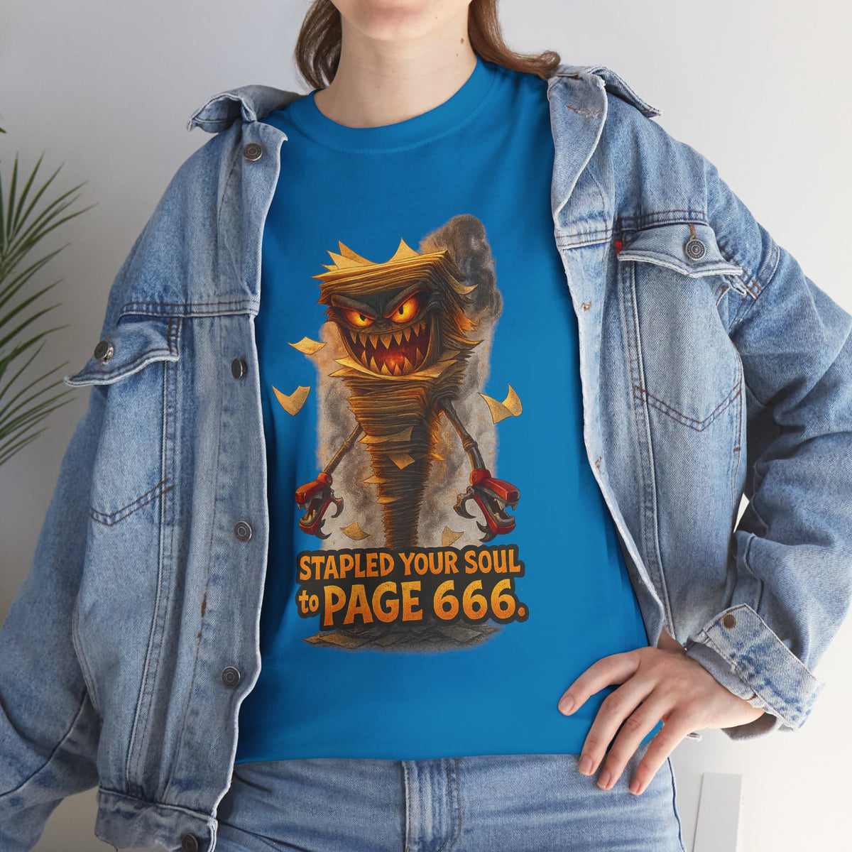 Stapled Your Soul to Page 666 T-Shirt | Demon Book Horror Tee