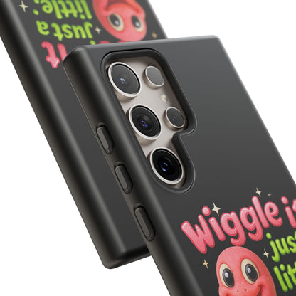 Wiggle It Worm Phone Case — Cute Pink & Green Cartoon iPhone Cover