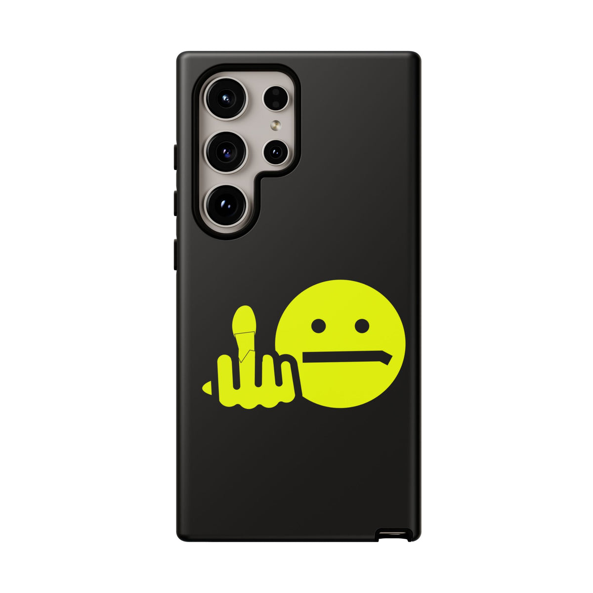 Phone Case — Neon Middle Finger Emoji Graphic