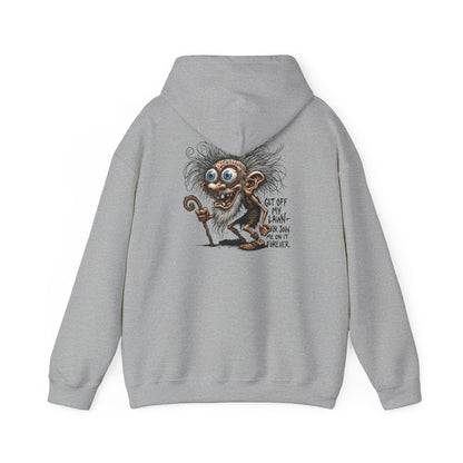 Crazy Grumpy Man Hoodie — "Get Off My Lawn" Graphic Sweatshirt