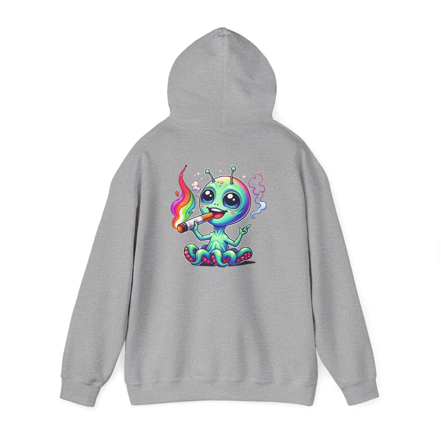 Alien Octopus Hoodie — Cute Rainbow-Smoking Space Creature Sweatshirt