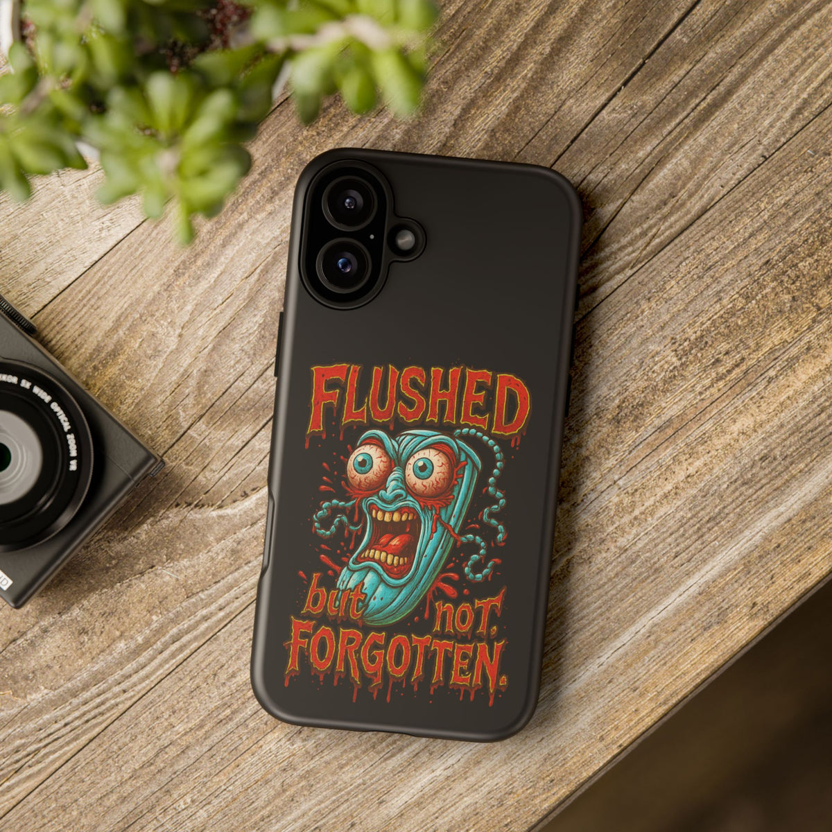 Phone Case — "Flushed But Not Forgotten" Horror Graphic iPhone Cover