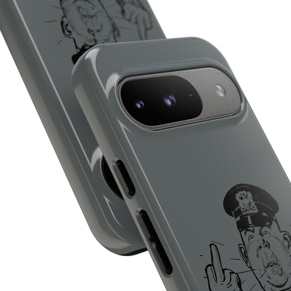 Vintage Cop Middle Finger Phone Case — Edgy Retro iPhone Protective Cover
